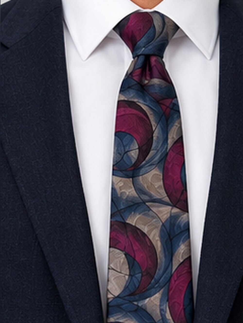 Vintage 90s Club International Tip Top 100% Silk Abstract Men’s Tie